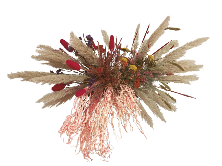 Große Trockenblumen Installation