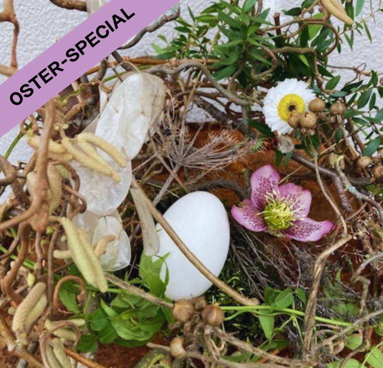 Trockenblumenloop mit Makramee umwickelt und mit Trockenblumen gestaltet 